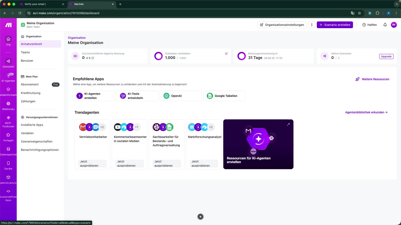 Make Dashboard Seitenleiste