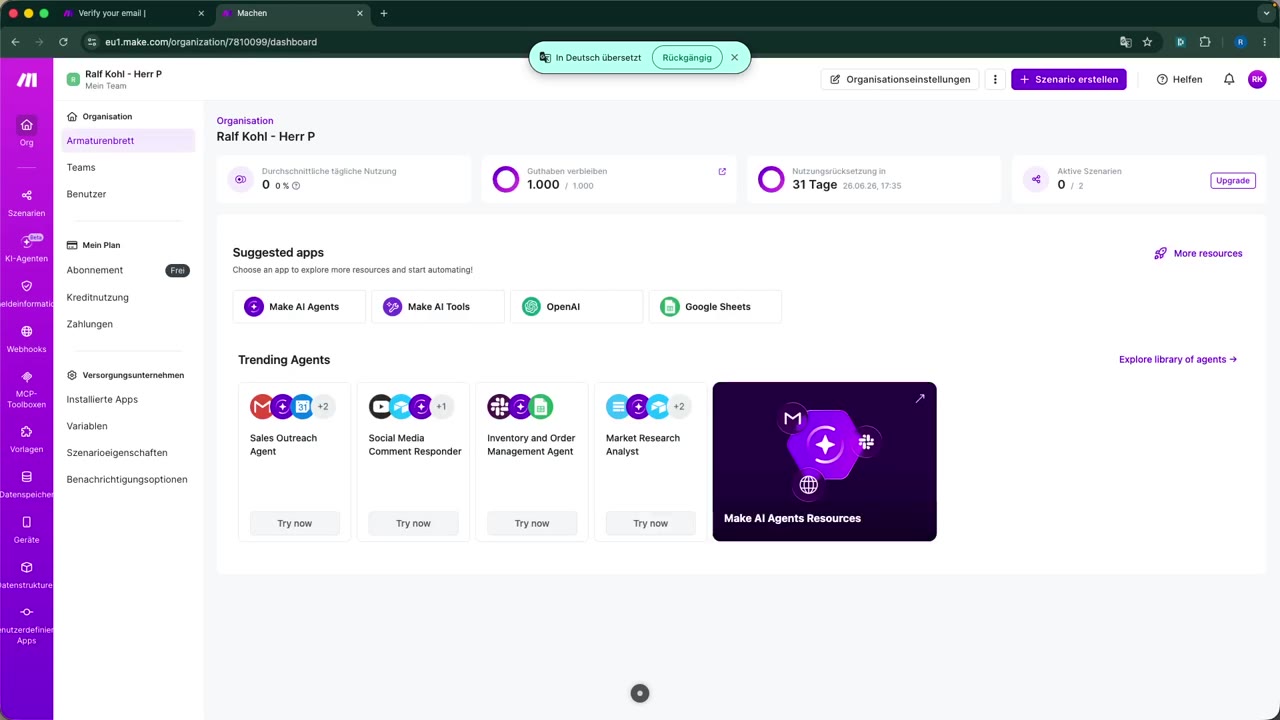 Make.com Dashboard